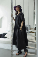 Load image into Gallery viewer, One-Button Midi Dress with Pockets