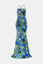 Load image into Gallery viewer, Botanical Print Halter Neck Crisscross Dress