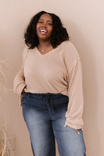 Load image into Gallery viewer, Jodifl Stay Awhile Full Size Run Waffle Knit V-Neck Tee