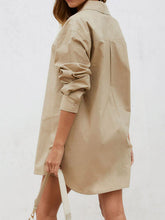 Load image into Gallery viewer, Button Up Long Sleeve Mini Shirt Dress