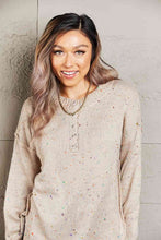 Load image into Gallery viewer, Woven Right Colorful Exposed Seam Henley Sweater