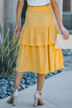 Load image into Gallery viewer, Textured Elastic Waist Layered Midi Skirt