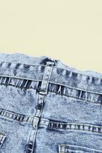 Load image into Gallery viewer, Acid Wash Belted Button Fly Distressed Jeans