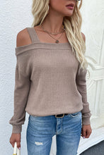 Load image into Gallery viewer, Cold Shoulder Rib-Knit Sweater