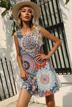 Load image into Gallery viewer, Printed Round Neck Sleeveless Dress with Pockets