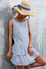 Load image into Gallery viewer, Striped Layered Sleeveless Dress