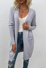 Load image into Gallery viewer, Open Front Long Sleeve Cardigan with Pockets