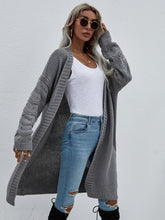 Load image into Gallery viewer, Horizontal Ribbing Open Front Duster Cardigan
