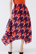 Load image into Gallery viewer, Houndstooth Accordion Pleated Handkerchief Hem Skirt