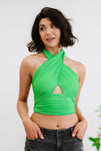 Load image into Gallery viewer, Glam À La Mode Tie-Back Halter Crop Top