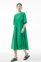 Load image into Gallery viewer, Seam Detail Frill Trim Zip-Back Midi Dress