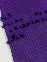 Load image into Gallery viewer, Frill Trim Accordion Pleated Roll Collar Dress