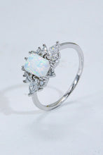 Load image into Gallery viewer, 925 Sterling Silver Zircon and Opal Ring
