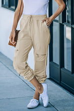 Load image into Gallery viewer, Drawstring Waist Zip Detail Joggers with Pockets