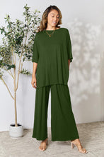 Load image into Gallery viewer, Double Take Full Size Round Neck Slit Top and Pants Set