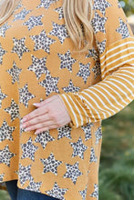 Load image into Gallery viewer, Celeste Design Full Size Leopard Star Striped Long Sleeve Top