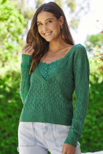 Load image into Gallery viewer, Lace Detail Openwork Knit Top