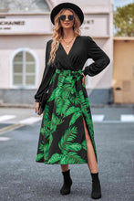Load image into Gallery viewer, Printed Tie Waist Long Sleeve Dress