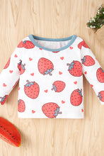Load image into Gallery viewer, Baby Girl Strawberry Print Tee and Graphic Overalls Set