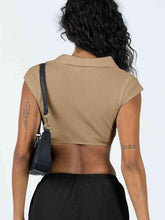 Load image into Gallery viewer, Johnny Collar Cropped Top