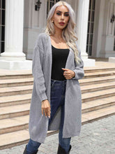 Load image into Gallery viewer, Open Front Dropped Shoulder Longline Cardigan