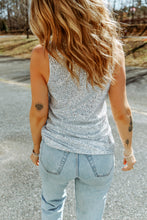 Load image into Gallery viewer, Sequin Button Front V-Neck Tank