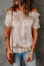 Load image into Gallery viewer, Ruffled Off-Shoulder Short Sleeve Top