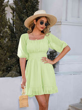 Load image into Gallery viewer, Square Neck Ruffle Hem Dress