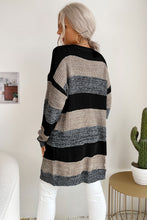 Load image into Gallery viewer, Striped Long Sleeve Duster Cardigan