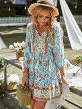 Load image into Gallery viewer, Bohemian Tassel Tie Tiered Dress