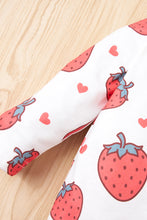 Load image into Gallery viewer, Baby Girl Strawberry Print Tee and Graphic Overalls Set