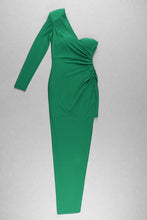 Load image into Gallery viewer, One Shoulder Asymmetrical Trim Bodycon Dress