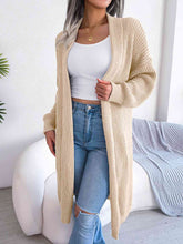 Load image into Gallery viewer, Open Front Dropped Shoulder Longline Cardigan