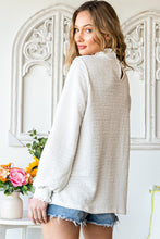 Load image into Gallery viewer, Frill Trim Balloon Sleeve Textured Blouse