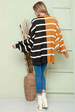 Load image into Gallery viewer, Striped Dropped Shoulder Round Neck Blouse