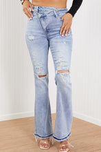 Load image into Gallery viewer, RISEN Valerie Full Size Crossover Flared Jeans