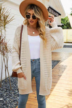 Load image into Gallery viewer, Open Front Dropped Shoulder Cardigan