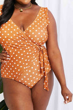 Load image into Gallery viewer, Marina West Swim Full Size Float On Ruffle Faux Wrap One-Piece in Terracotta