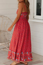 Load image into Gallery viewer, Bohemian Spaghetti Strap Frill Trim Maxi Dress