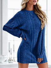 Load image into Gallery viewer, Round Neck Dropped Shoulder Mini Dress