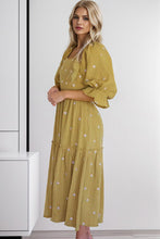 Load image into Gallery viewer, Smocked Square Neck Flounce Sleeve Dress