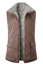 Load image into Gallery viewer, Reversible Sherpa & Puffy Quilted Vest