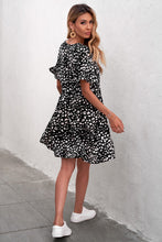 Load image into Gallery viewer, Leopard Ruffled Dress with Buttons