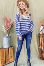 Load image into Gallery viewer, And The Why Striped Lace Detail V Neck Top