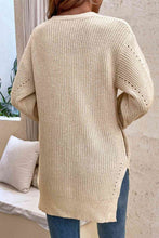 Load image into Gallery viewer, V-Neck Openwork Long Sleeve Cardigan