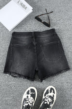 Load image into Gallery viewer, Raw Hem Distressed Denim Shorts