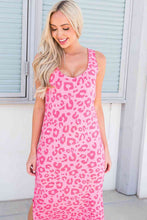 Load image into Gallery viewer, Leopard Sleeveless Slit Midi Dress