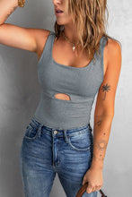 Load image into Gallery viewer, Heathered Cutout Scoop Neck Tank