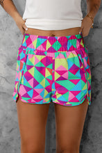 Load image into Gallery viewer, Color Block Elastic Waist Shorts