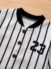 Load image into Gallery viewer, Baby Vertical Stripes Button Down Jacket